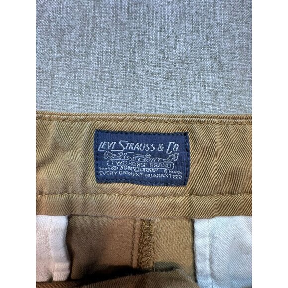 Levis Mens Casual Pants Size 30W X L30 Khaki Brown Denim Straight Leg Pockets - Picture 2 of 12